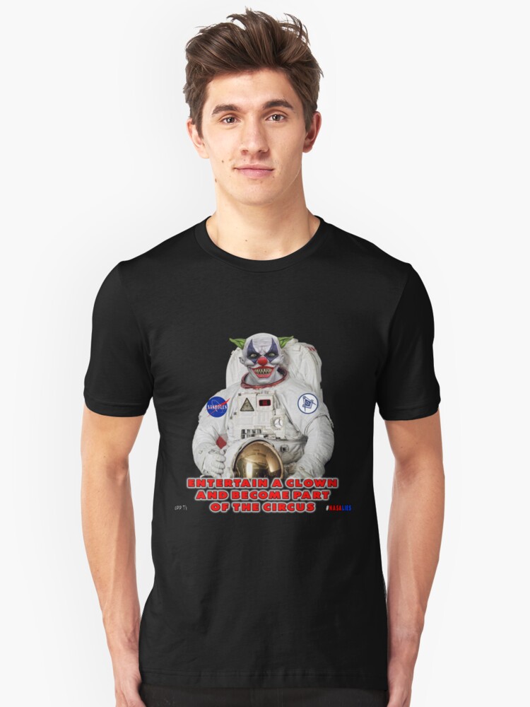 Alternate view of NASA Lies Clown Slim Fit T-Shirt