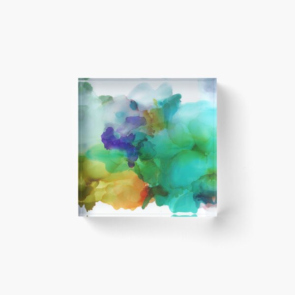 Aperçu de l'œuvre Bleu Violet Moutarde Vert Orange Abstrait créée et vendue par therawcanvas.