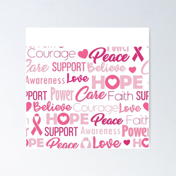 Item preview, Pink Breast Cancer Text Typography Symbol Pattern designed and sold by WearWolfDesigns.