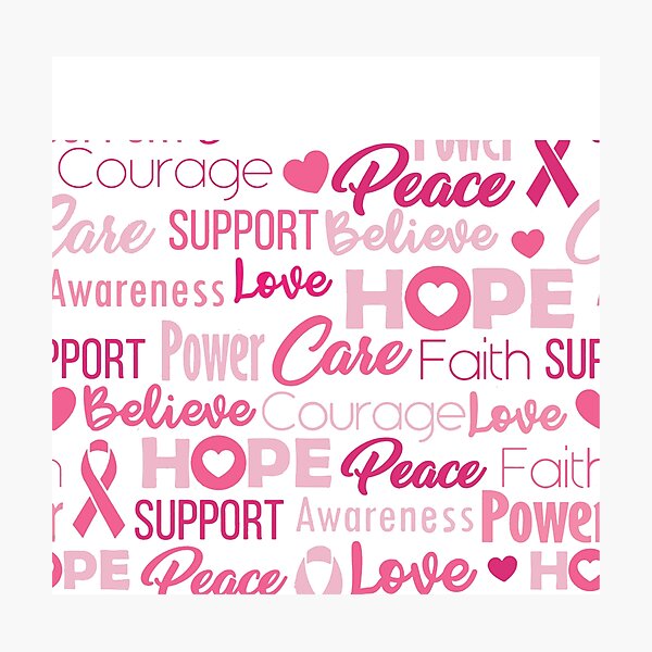 Item preview, Pink Breast Cancer Text Typography Symbol Pattern designed and sold by WearWolfDesigns.