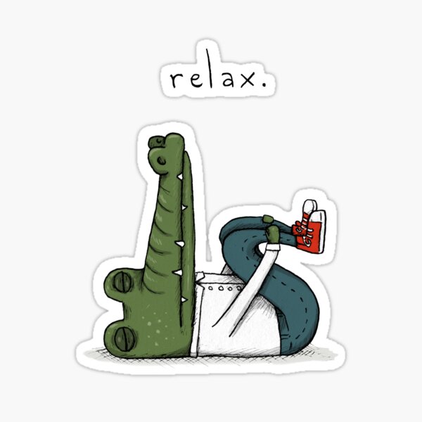 Crocodile with anxiety Sticker