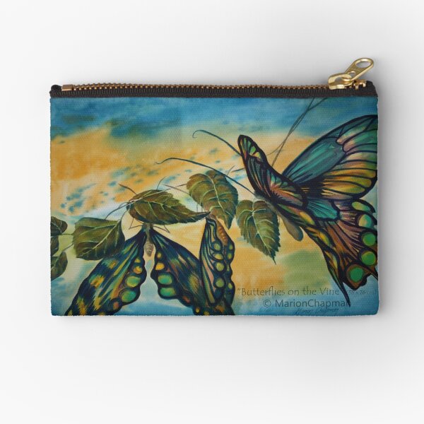 Watercolour: Butterflies on the Vine Zipper Pouch
