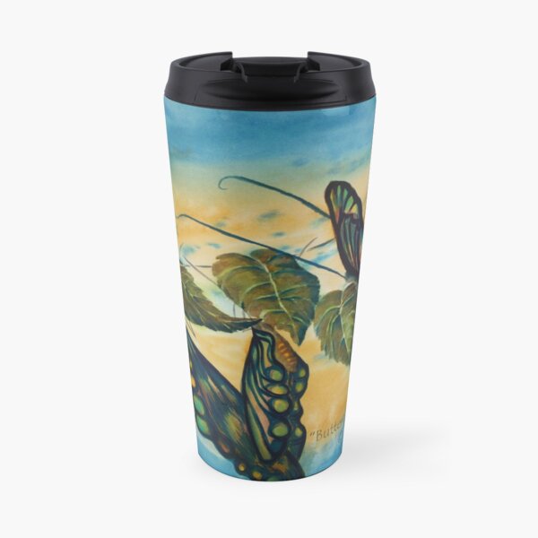 Watercolour: Butterflies on the Vine Travel Mug