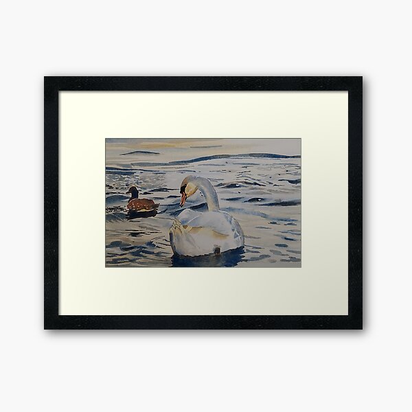 Item preview, Aquarelle Oiseau Cygne Peint à la Main designed and sold by Cobalt Blue Watercolors.
