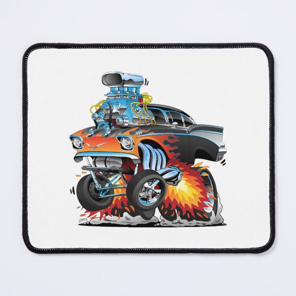 Item preview, Classic hot rod 57 gasser dragster car cartoon designed and sold by SochiKataji.