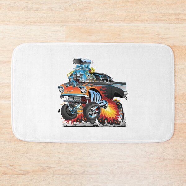 Item preview, Classic hot rod 57 gasser dragster car cartoon designed and sold by SochiKataji.