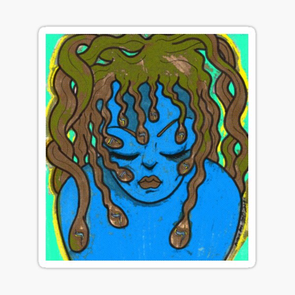 Hebrew Medusa Sticker
