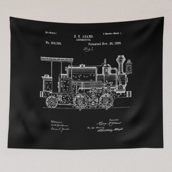 Item preview, Vintage Patent Print 1886 Locomotive Steam Train designed and sold by Alice12Trainorx.