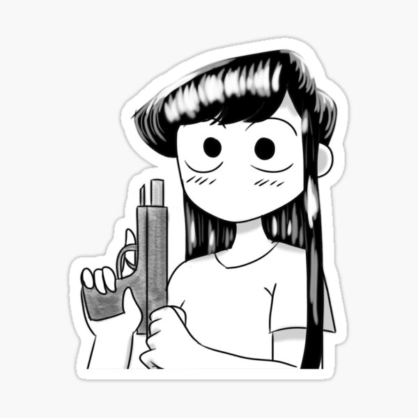 Item preview, Attractive Alluring Teenager Beautiful Komi San With A Gun From The Anime Komi-San Cant Communicate designed and sold by MarjorielDudley.