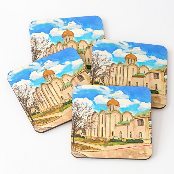 Item preview, Saint Seraphim Cathedral in Dallas, Texas - watercolor painting designed and sold by NickoPrints.