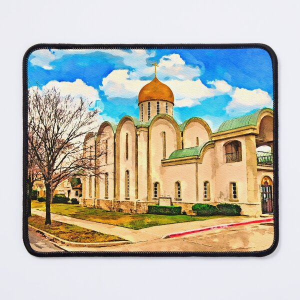 Item preview, Saint Seraphim Cathedral in Dallas, Texas - watercolor painting designed and sold by NickoPrints.