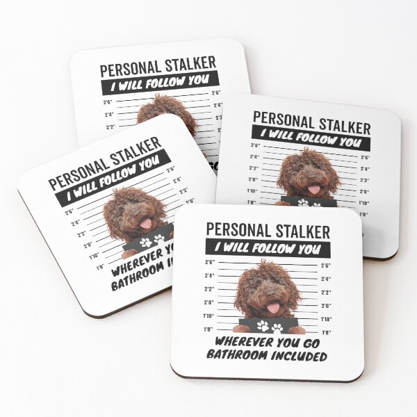Item preview, Personal Stalker Dog – Brown Labradoodle designed and sold by More Cute Dogs.