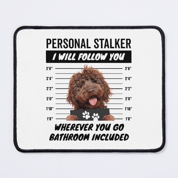 Item preview, Personal Stalker Dog – Brown Labradoodle designed and sold by More Cute Dogs.