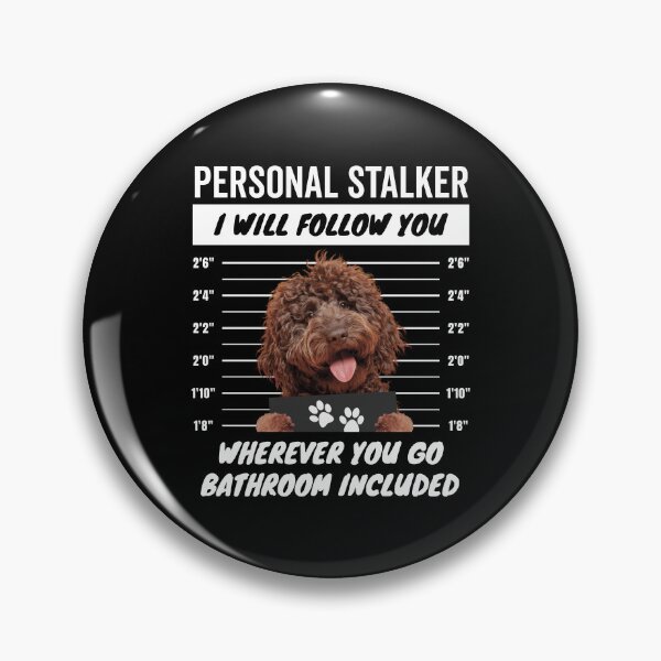 Item preview, Personal Stalker Dog – Brown Labradoodle designed and sold by More Cute Dogs.