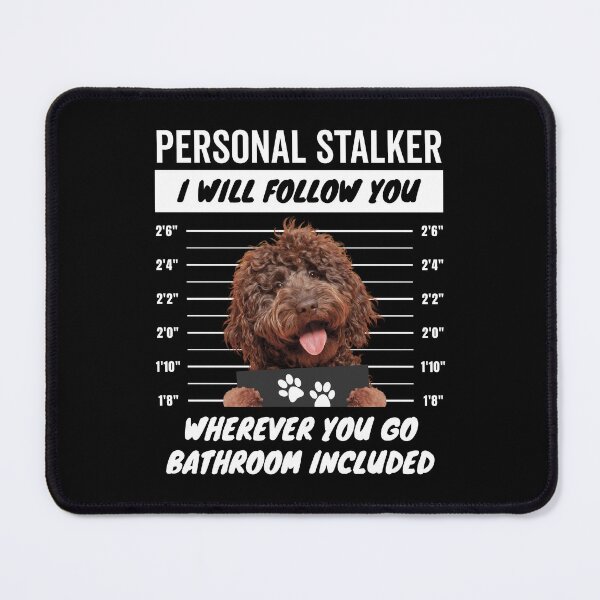 Item preview, Personal Stalker Dog – Brown Labradoodle designed and sold by More Cute Dogs.