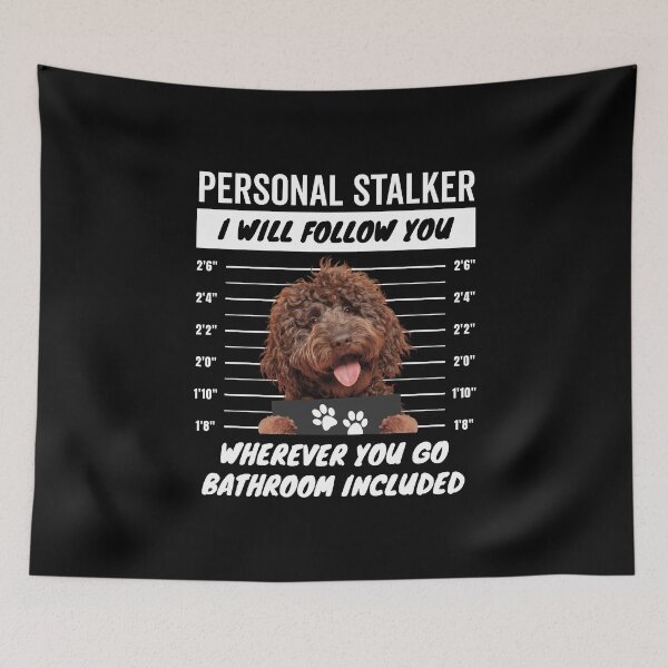 Item preview, Personal Stalker Dog – Brown Labradoodle designed and sold by More Cute Dogs.