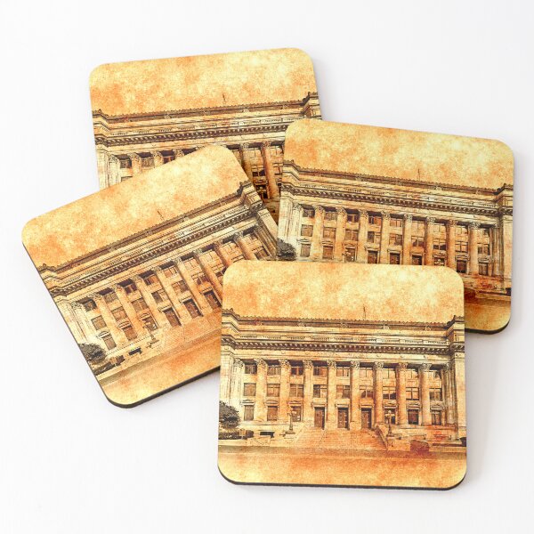 Item preview, Dallas Municipal Building blended on old paper designed and sold by NickoPrints.