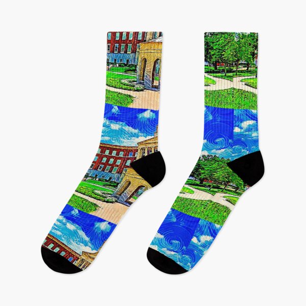 Item preview, The Laura Lee Blanton Building with the Centennial Quadrangle - impressionist painting designed and sold by NickoPrints.