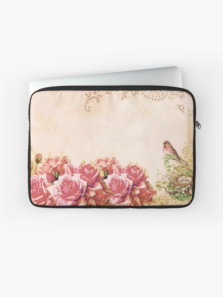 LAYRUSSI Rose Flower Bird Pattern Women Cosmetic Bag Toiletries Storage  Organizer Waterproof Makeup Bag Portable Wash Bag Pouch