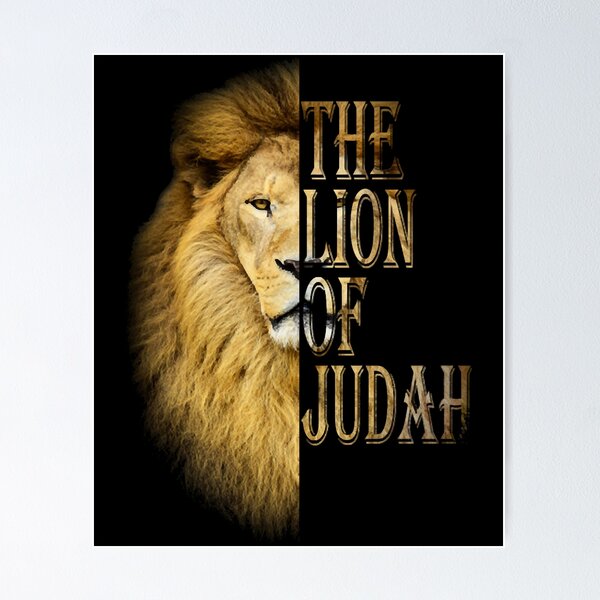 Toile Artistique Lion De Juda Et Jésus - Poster Mural Multicolore Sans Cadre - Neuf