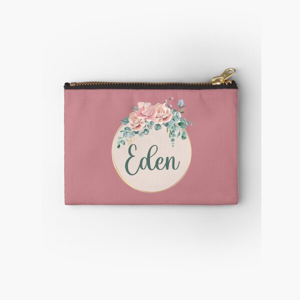 Item preview, "Eden" Name in Script Font with Rose Gold Flower Ring designed and sold by LotusPrints9.