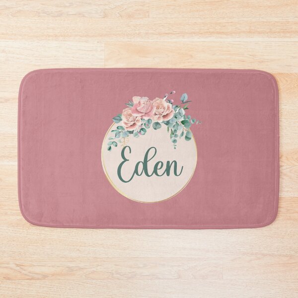 Item preview, "Eden" Name in Script Font with Rose Gold Flower Ring designed and sold by LotusPrints9.