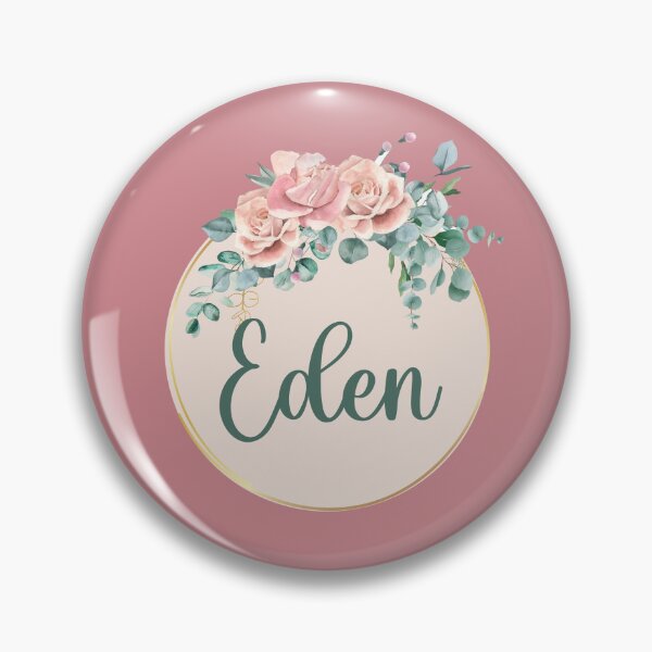 Item preview, "Eden" Name in Script Font with Rose Gold Flower Ring designed and sold by LotusPrints9.