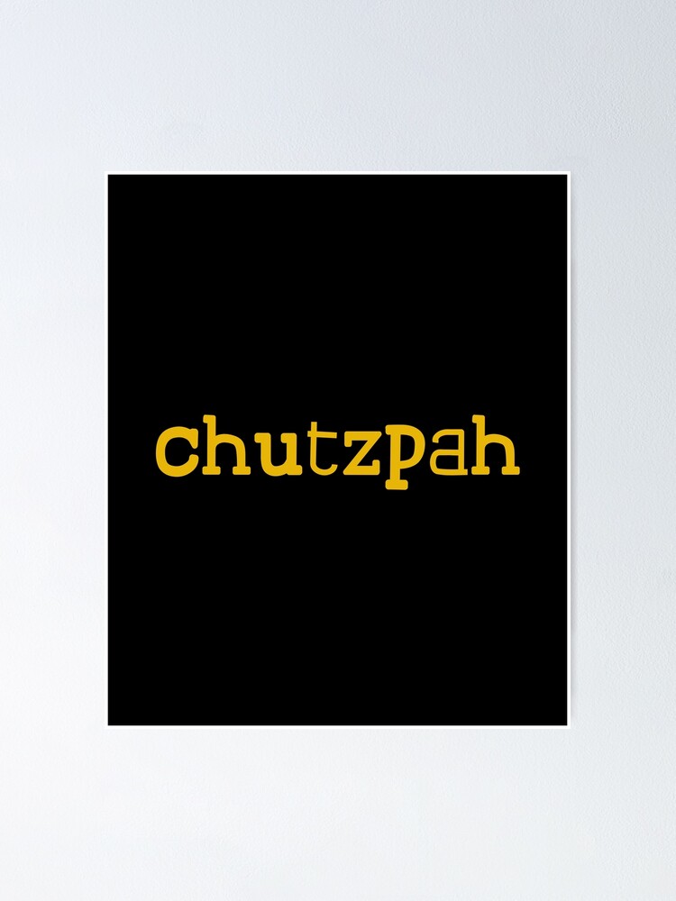 White canvas Tote Bag - Chutzpah funny Yiddish saying