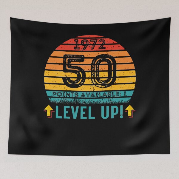Item preview, 50 Year Old Birthday Gift Level UP 1972 designed and sold by UniqueBPresent.