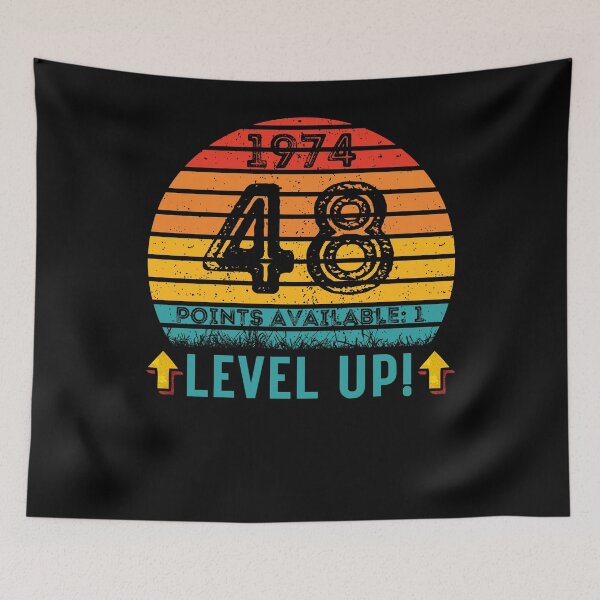 Item preview, 48 Year Old Birthday Gift Level UP 1974 designed and sold by UniqueBPresent.