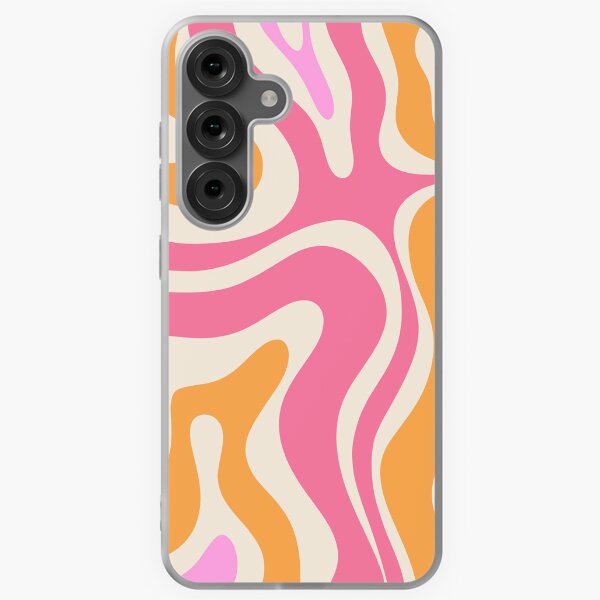 Item preview, Modern Retro Liquid Swirl Abstract Pattern Vertical Pink and Orange designed and sold by kierkegaard.