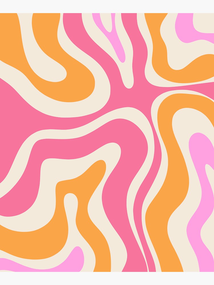 Thumbnail 5 of 5, Tote Bag, Modern Retro Liquid Swirl Abstract Pattern Vertical Pink and Orange designed and sold by kierkegaard.