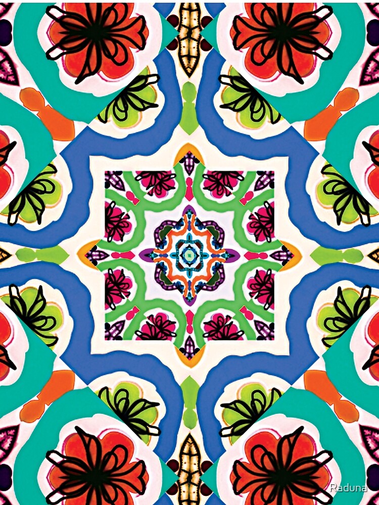 Thumbnail 5 von 5, Grafik T-Shirt, Mandala Japan Rot Grün designt und verkauft von Raduna.