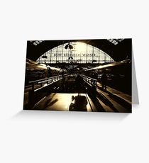 Cologne railway station monochrome Greeting Card