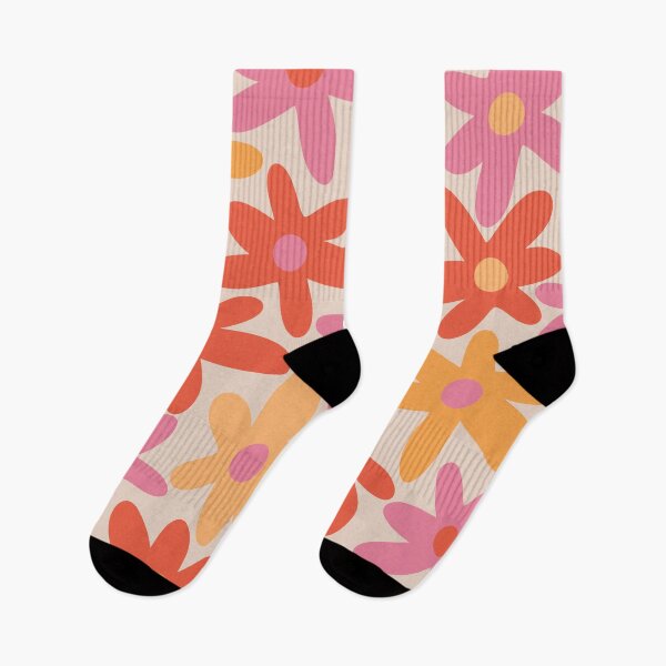 Item preview, Daisy Time Retro Floral Pattern Pink Orange  designed and sold by kierkegaard.