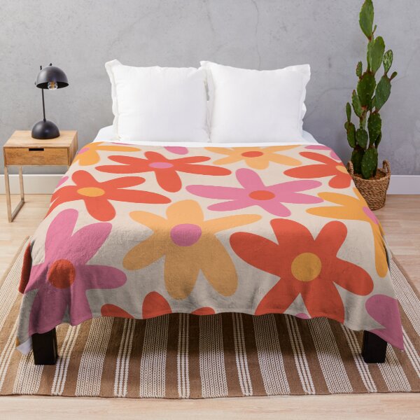 Item preview, Daisy Time Retro Floral Pattern Pink Orange designed and sold by kierkegaard.