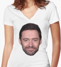 Hugh Jackman Women's Fitted V-Neck T-Shirt