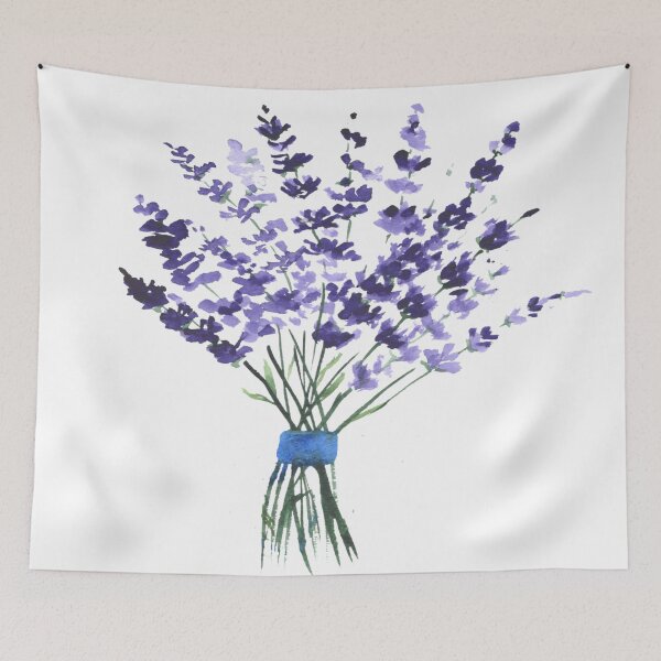 Item preview, Watercolor Lavender Flower Bouquet Minimalistic Design designed and sold by Nilima Bano ⭐⭐⭐⭐.