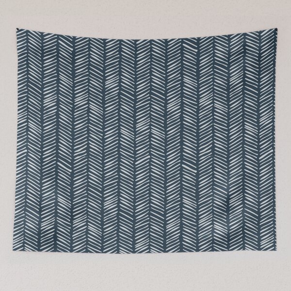 Item preview, Herringbone Handdrawn - Icicle on Naval Blue designed and sold by NolkDesign.