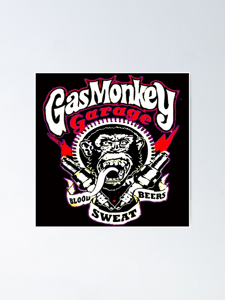 T-shirt Uomo Uomo Gas Monkey Garage Front Back Patch GMG Blood Sweat - Foto 6