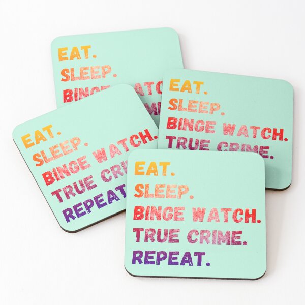Item preview, Eat, Sleep, Binge Watch Crime Shows, Repeat! (pop art colors) designed and sold by CristalleLisa.