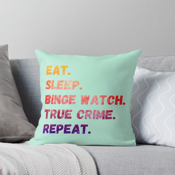 Item preview, Eat, Sleep, Binge Watch Crime Shows, Repeat! (pop art colors) designed and sold by CristalleLisa.