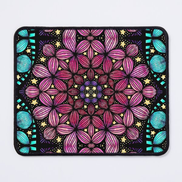 Item preview, Pink Circus Tent and Chinese Lanterns, Petals and Seed Pods Floral Spirograph, Mandala Sketch 032422 by Kristi Duggins designed and sold by Kristi Duggins.