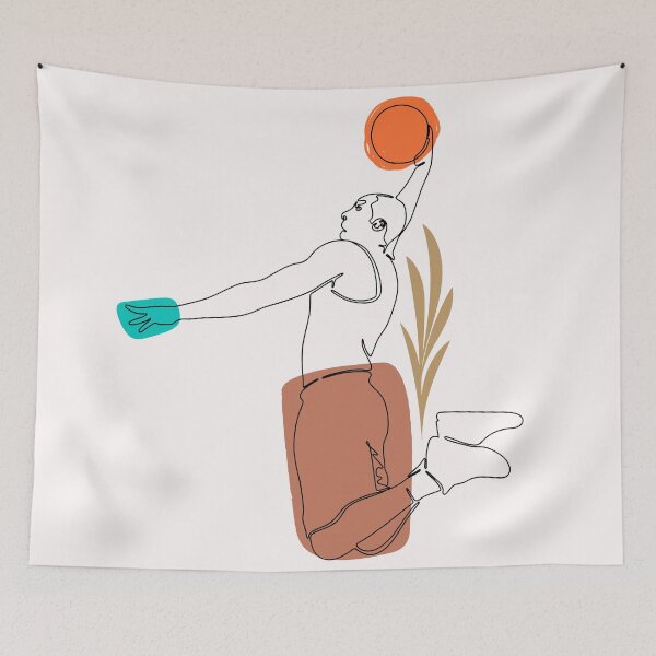 Item preview, Abstract One Line Basketball Player Hand Drawn Art designed and sold by virillanissa.
