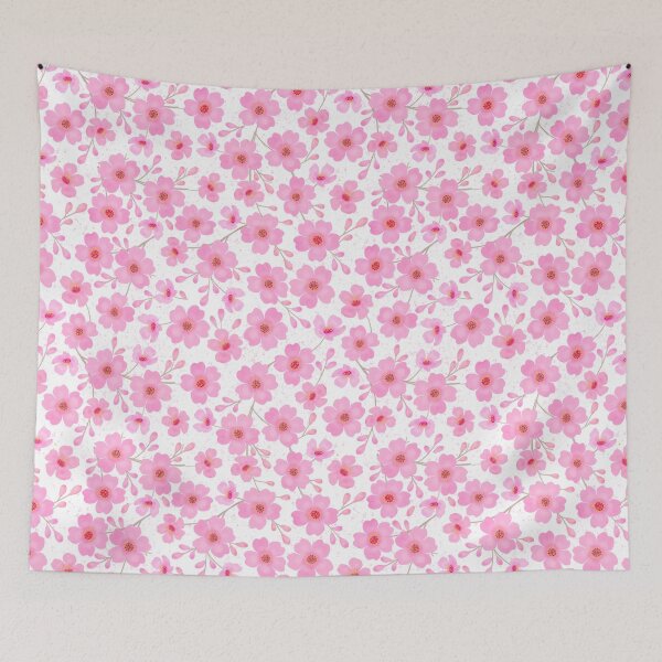 Item preview, Pink Cherry Blossom Flowers Watercolor Pattern designed and sold by cibendel.