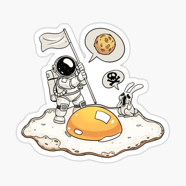 "Fried egg planet" Sticker by Weeds27 | Redbubble