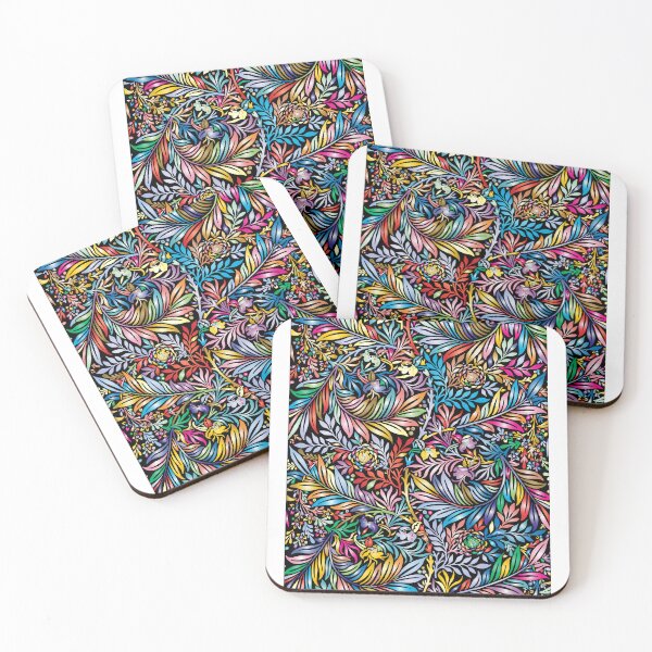 Item preview, Floral feathery colourful pattern designed and sold by AdegbesanDesign.