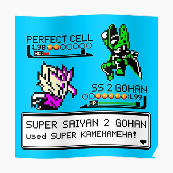 Dragon Ball Super Saiyan Warrior Son Gohan Kamehameha Destroy Perfect Cell Retro Game Poster