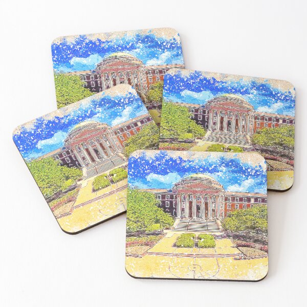 Item preview, The Dallas Hall of the Southern Methodist University in Dallas, Texas - colored drawing designed and sold by NickoPrints.