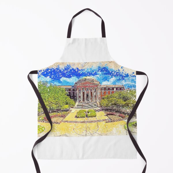 Item preview, The Dallas Hall of the Southern Methodist University in Dallas, Texas - colored drawing designed and sold by NickoPrints.